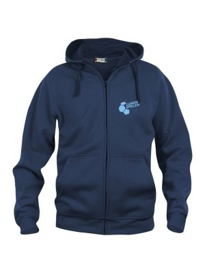 Hoodie with Zip navy/lt blue