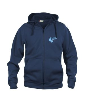 Hoodie with Zip navy/lt blue