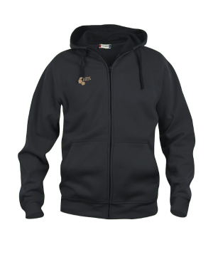 Hoodie with Zip black/camel