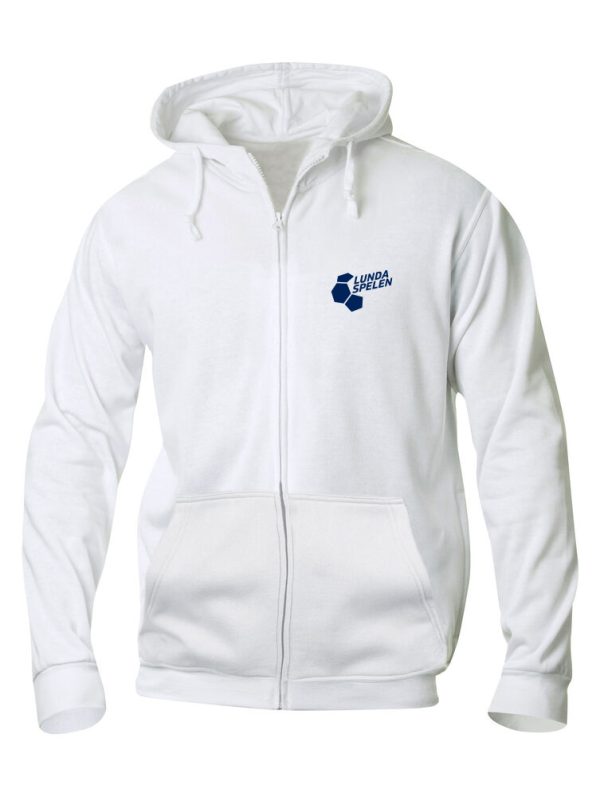 Hoodie with Zip white/navy