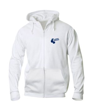 Hoodie with Zip white/navy